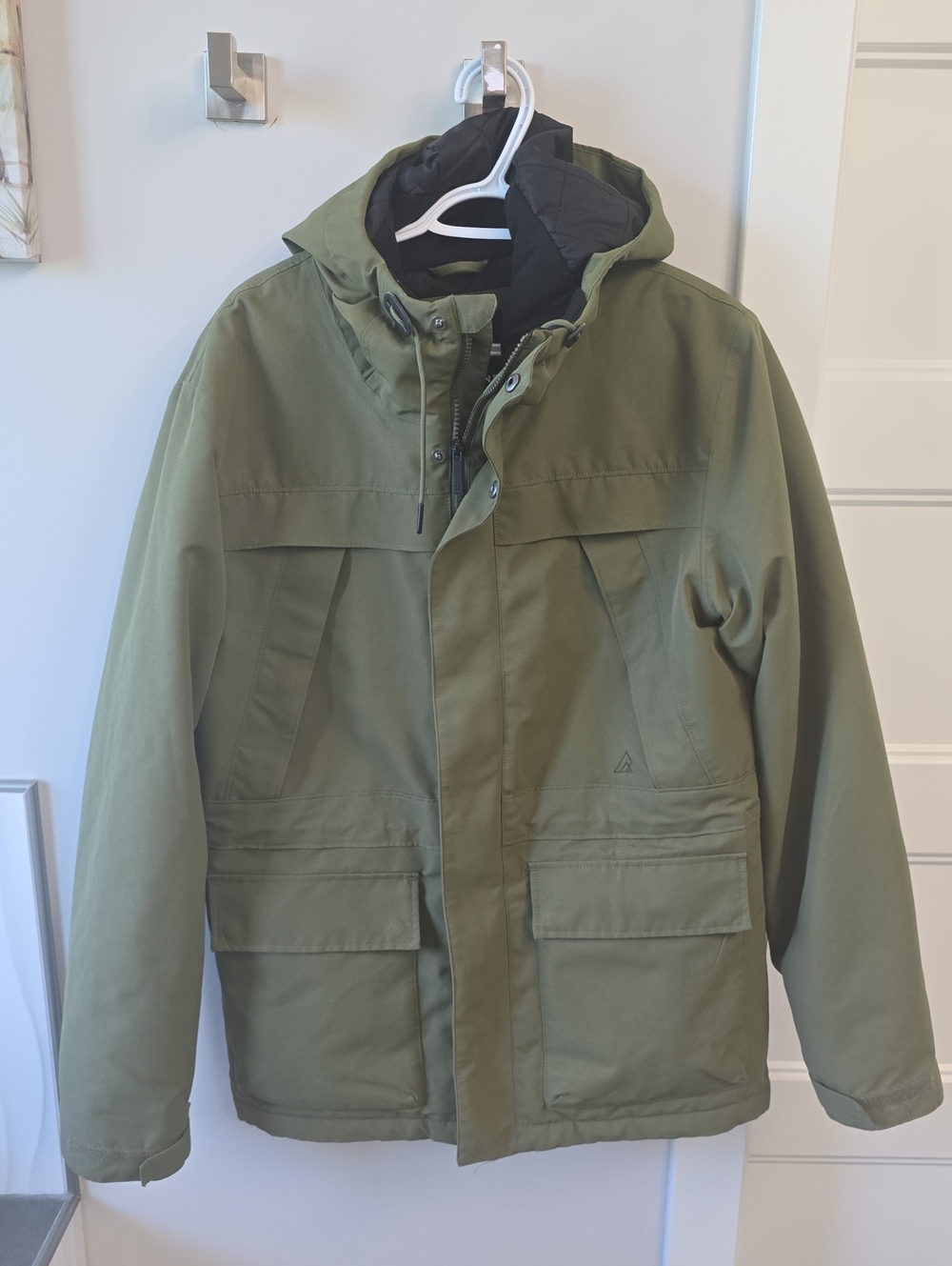 Men's Olive Green Hooded Winter Jacket
